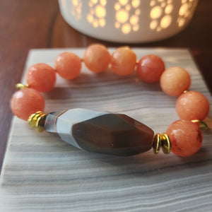 Peach Agate Stretch Bracelet